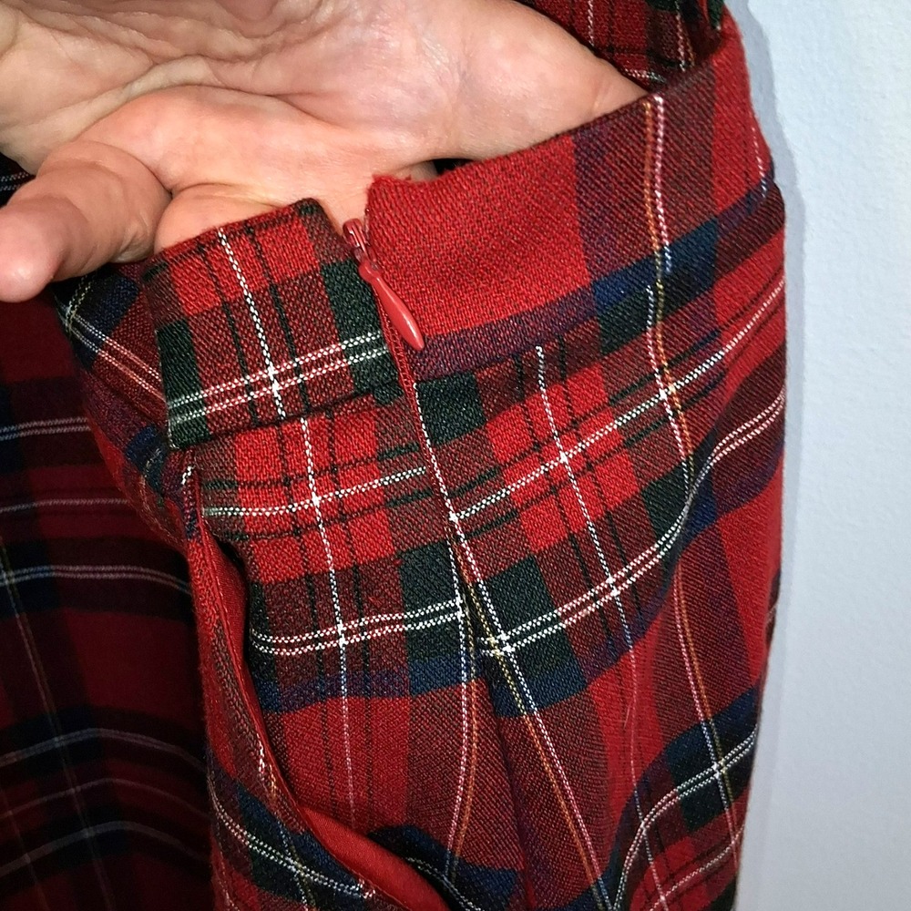 Forever 21 Red Plaid Bib Overall Dress Size S Dark Academia School Girl Preppy - Picture 5 of 14